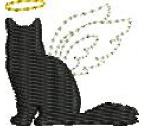 Stickdatei - Katze Engel Silhouette 2